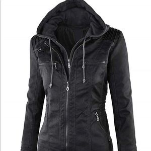 Rosetic Leather Coat